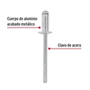 Bolsa con 50 remaches 5/32' x 1/4' de aluminio, ala 5/16'