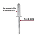 Bolsa con 50 remaches 3/16' x 3/8' de aluminio, ala 3/8'