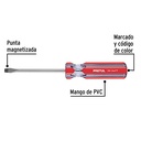 Desarmador plano 1/4 x 4' mango de PVC, PRETUL
