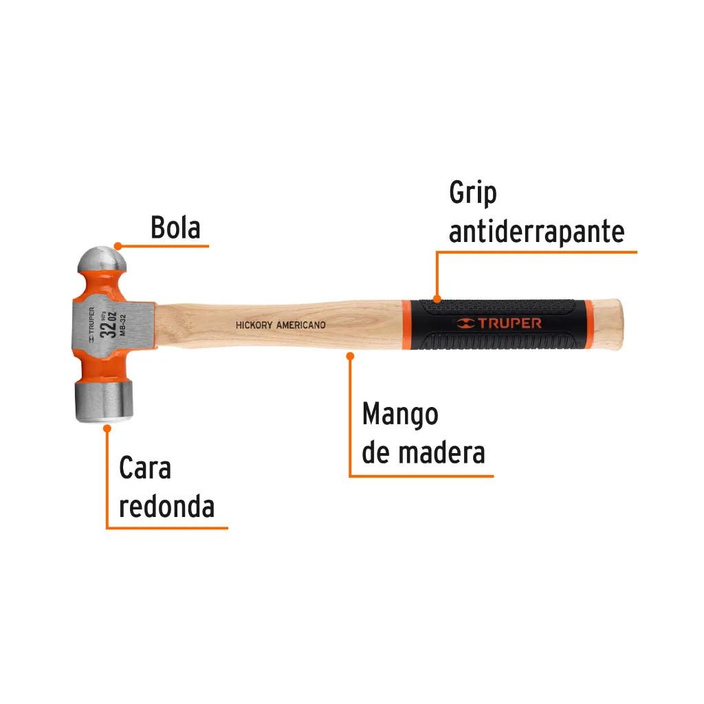 martillo-pulido-de-bola-32-oz-mango-hickory-truper-gripmb-32-45b.webp