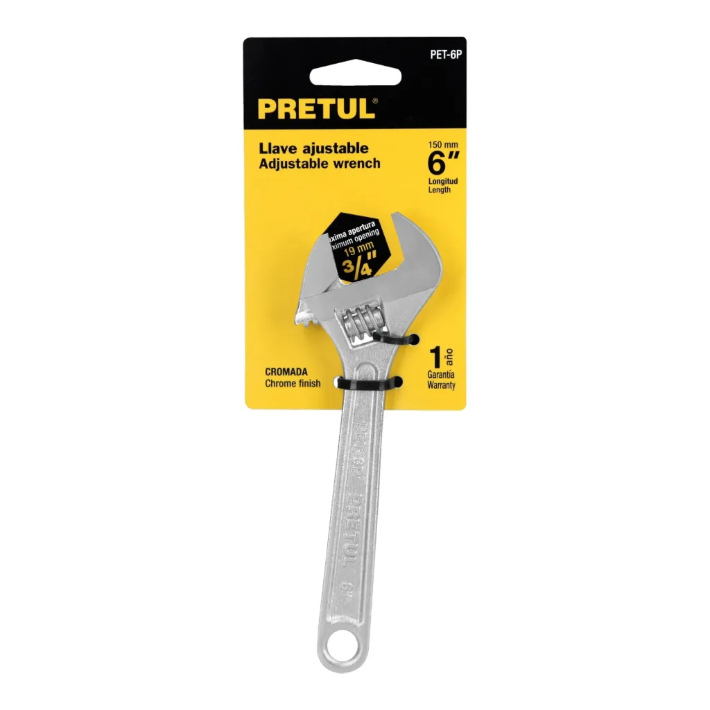 [TP-21814] Llave ajustable (perico) 6' cromada, PRETUL