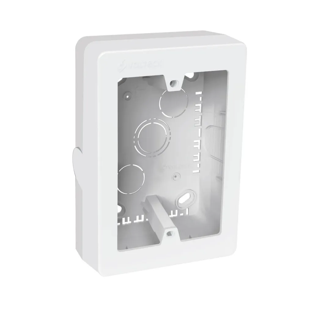 Caja de contactos para canaleta 3' x 5', blanca, VOLTECK