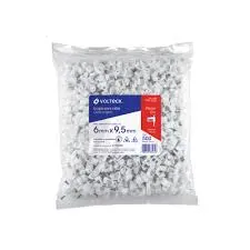 [TP-43046] Bolsa con 500 grapas blancas de 6 x 9.5 mm para cable plano