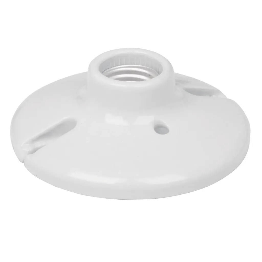 Portalámpara de porcelana, 4-1/2', redonda, VOLTECK