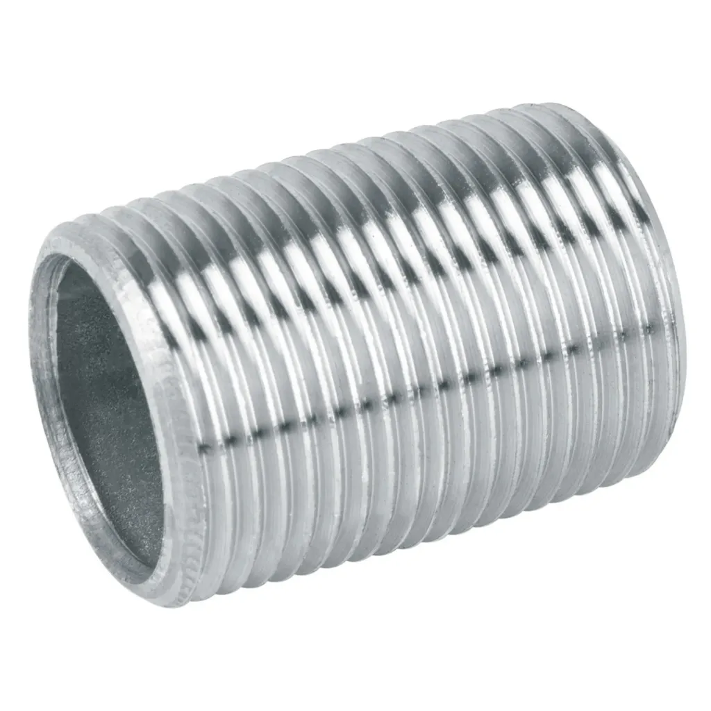 Niple de acero galvanizado 3/4' cuerda corrida, FOSET