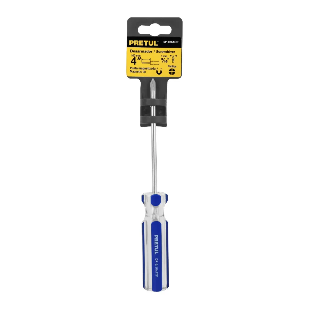 [TP-21473] Desarmador de cruz 3/16 x 4' mango de PVC, PRETUL
