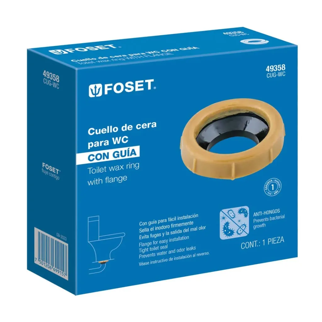 Cuello de cera con guía para WC, 170 g, FOSET