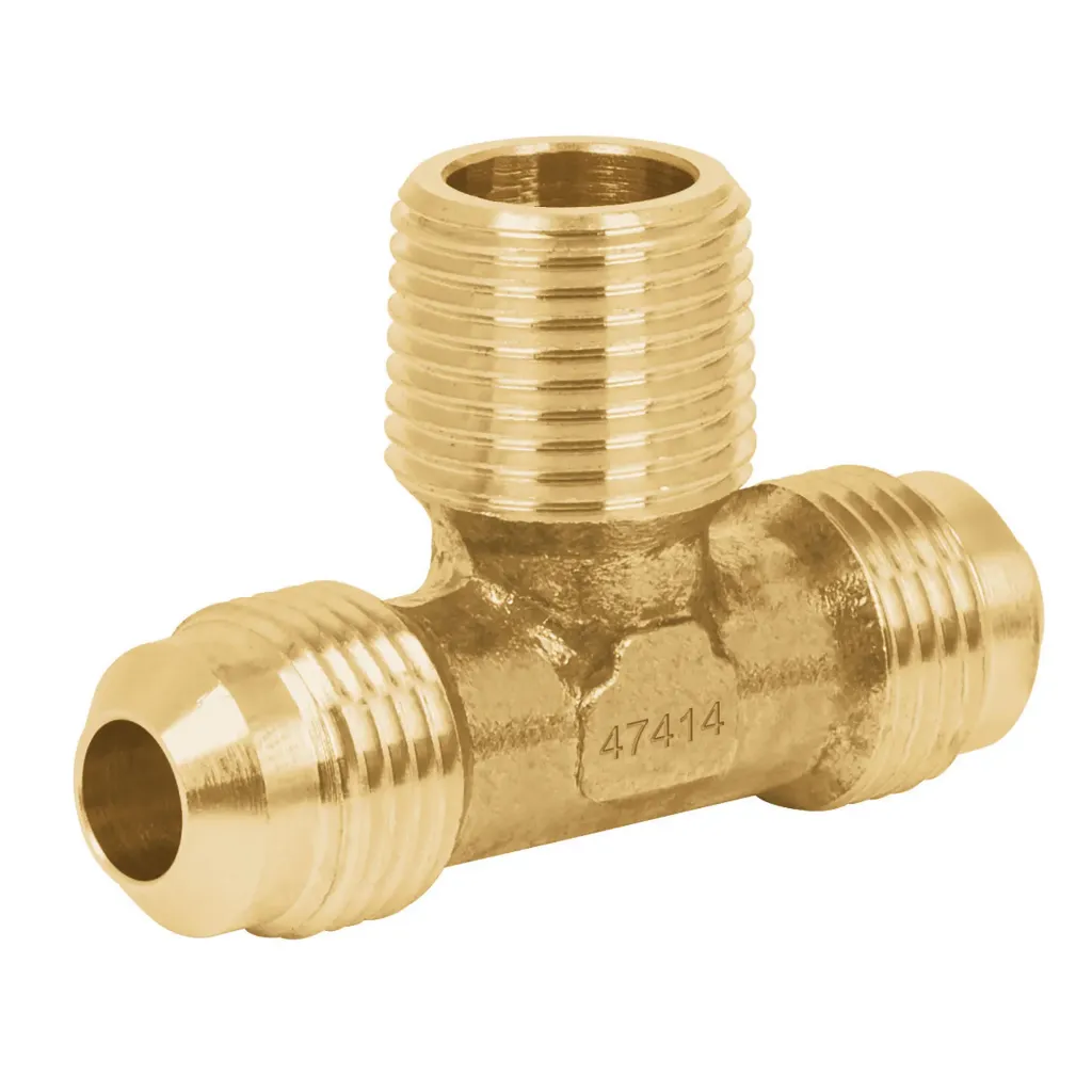 TEE TERMINAL CENTRO DE LATON 3/8 BRASS OD,MIP,FLARE,MALE