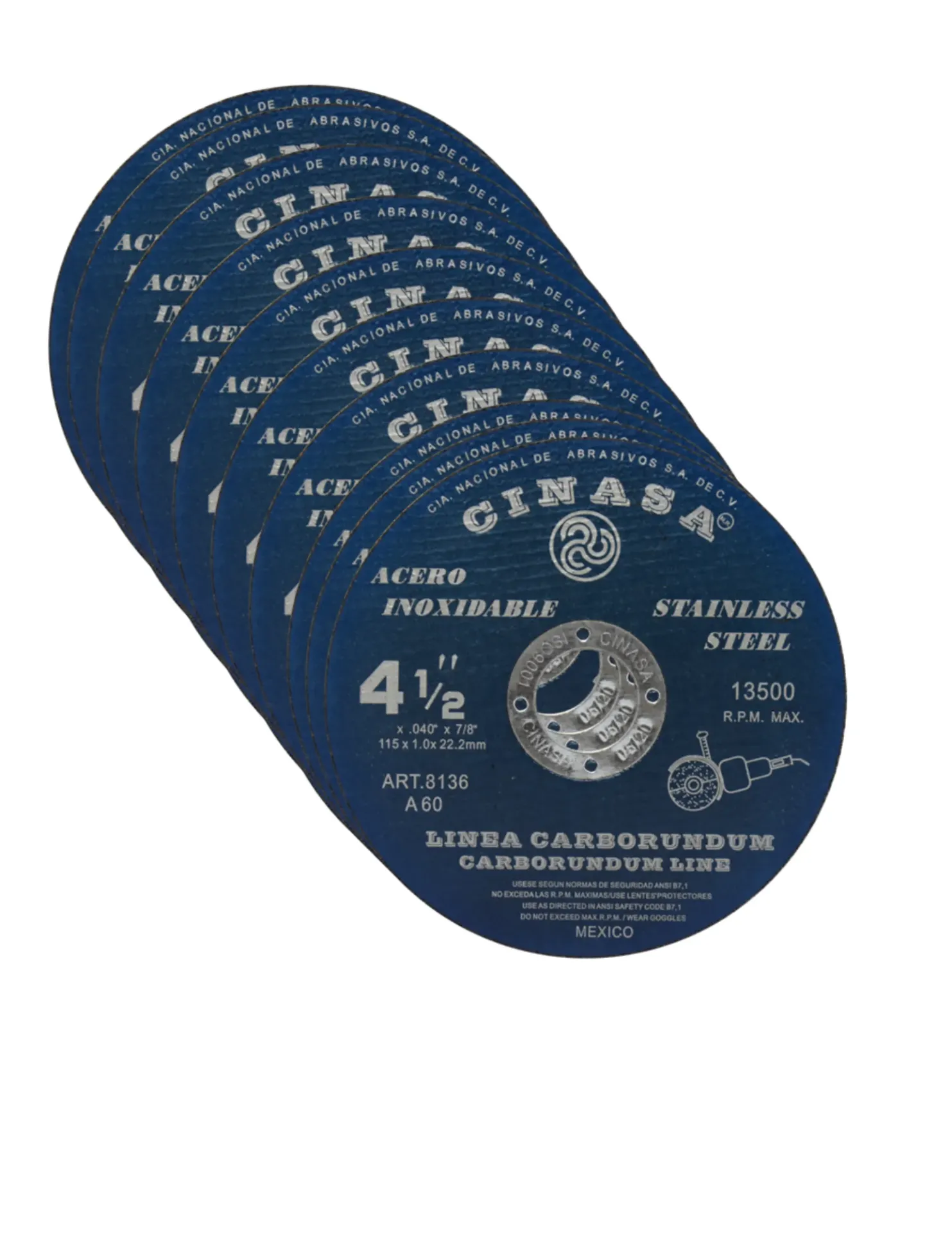 PKT DISCO CORTE INOX 4 1/2" X .040 CINASA (20 PZAS)