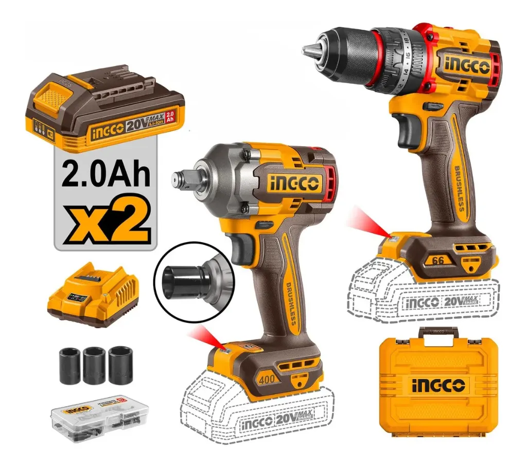 [CM-3897] COMBO ROTOMARTILLO+ LLAVE DE IMPACTO 20V INGCO