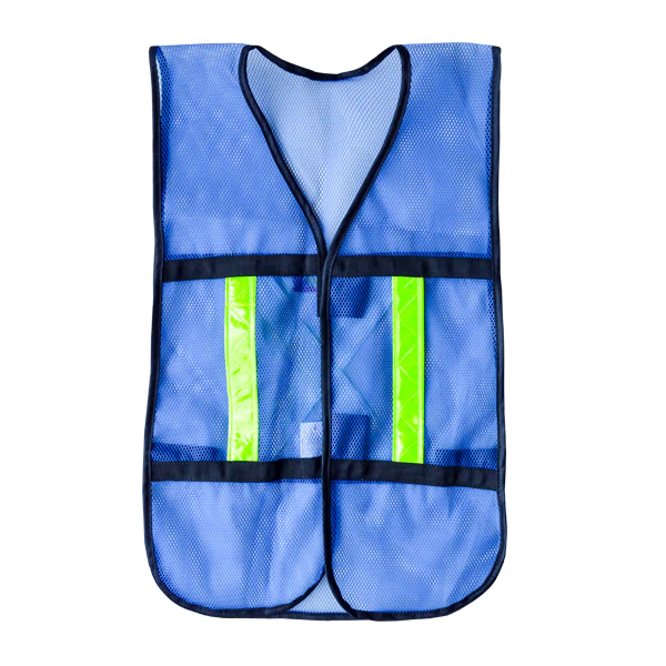 CHALECO TELA ROMBO AZUL C/REFLEJANTE