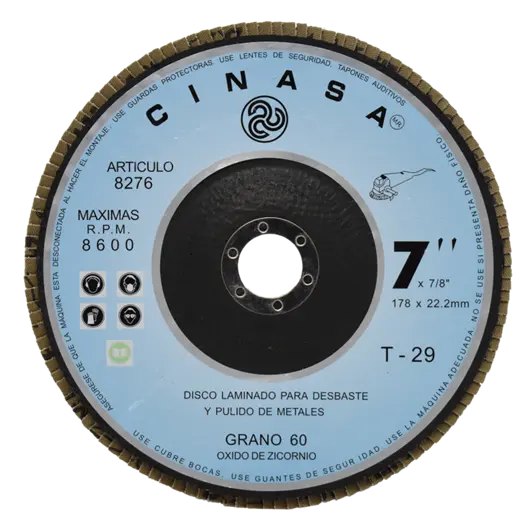 [8276] DISCO LAMINADO 7" GRANO 60 CINASA