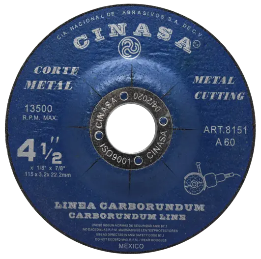 [8151] DISCO DE CORTE 4 1/2 X 1/8 INOX