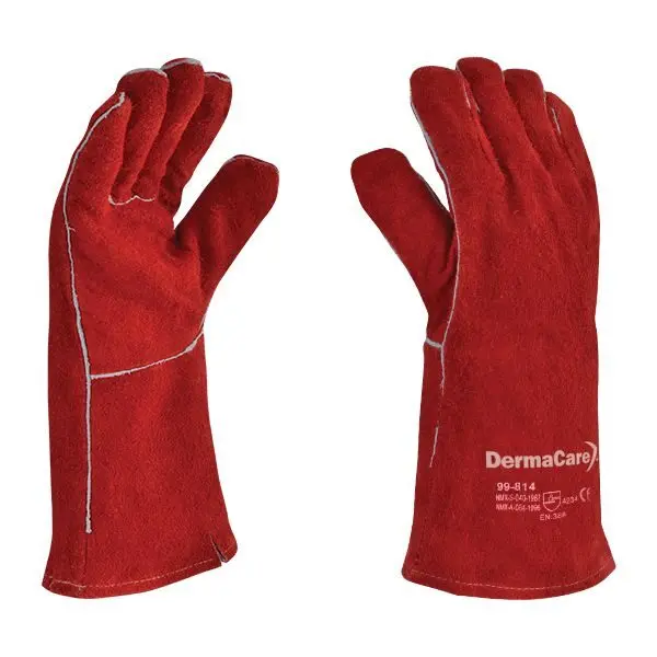 GUANTES SOLDADOR ROJO 14" PREMIUM (KEVLAR)