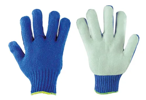 [GTCA2] GUANTE TEJIDO AZUL PALMA DE CARNAZA