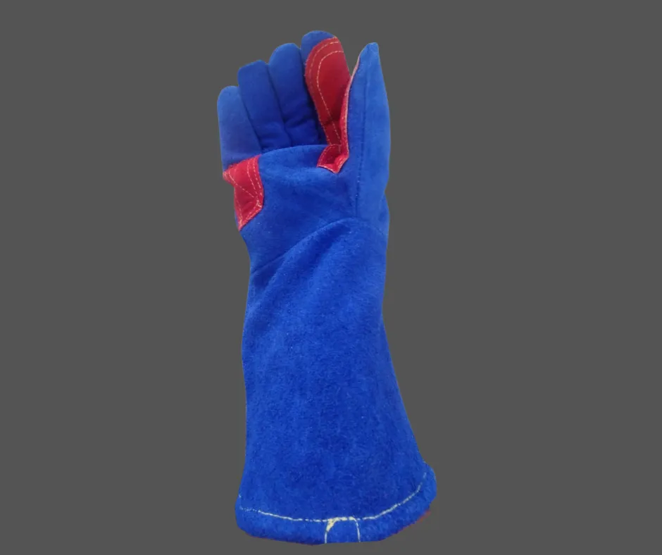 GUANTE SOLDADOR USO RUDO 14" AZUL (reforzado)