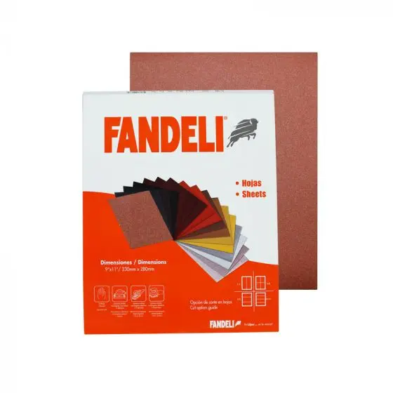 LIJA DE ESMERIL GRANO 120 ROJA J-86 FANDELI