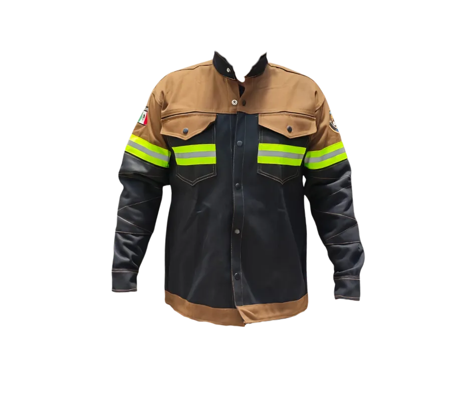 CAMISOLA SOLDADOR CAFE REFLEJANTE XL