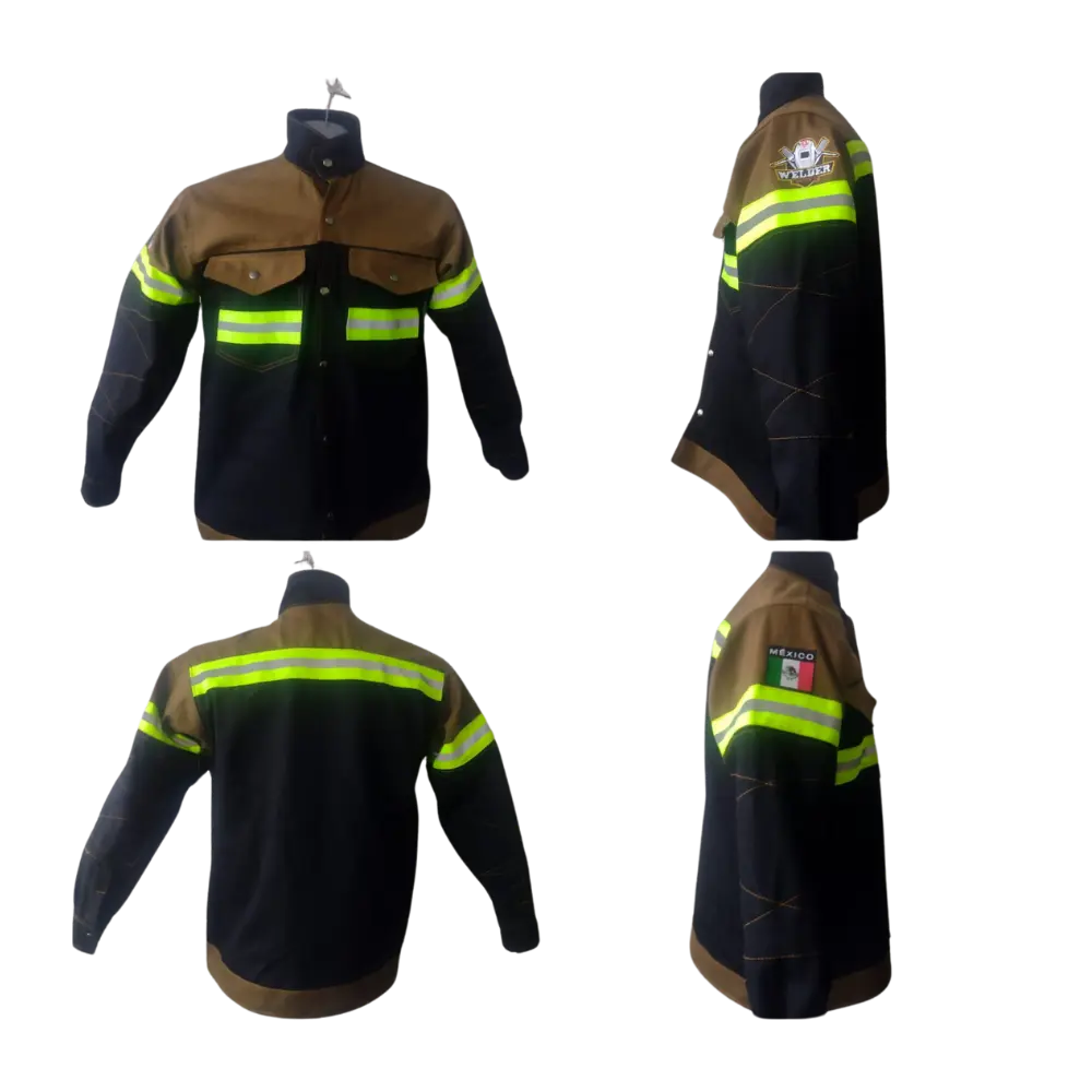 CAMISOLA SOLDADOR CAFE REFLEJANTE XL