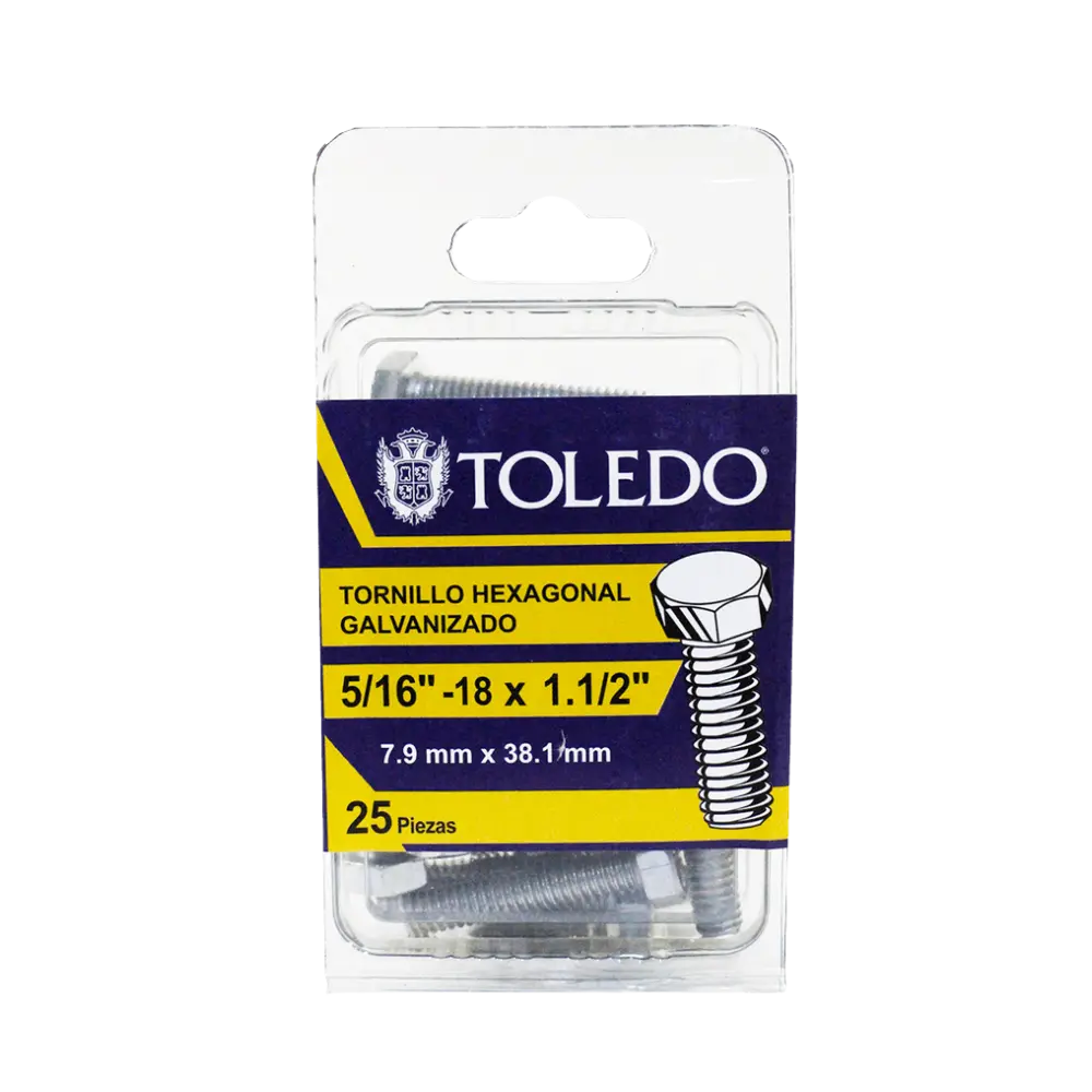 Tornillo Hex Galv 5/16"-18x1.1/2"
