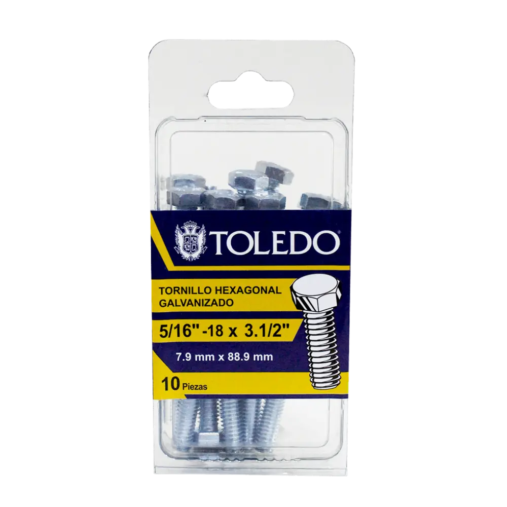 Tornillo Hex Galv 5/16"-18x 3.1/2"