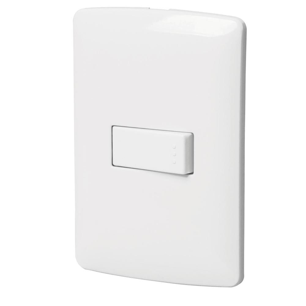 [46459] Placa armada 1 interruptor sencillo, blanco, línea Italiana 