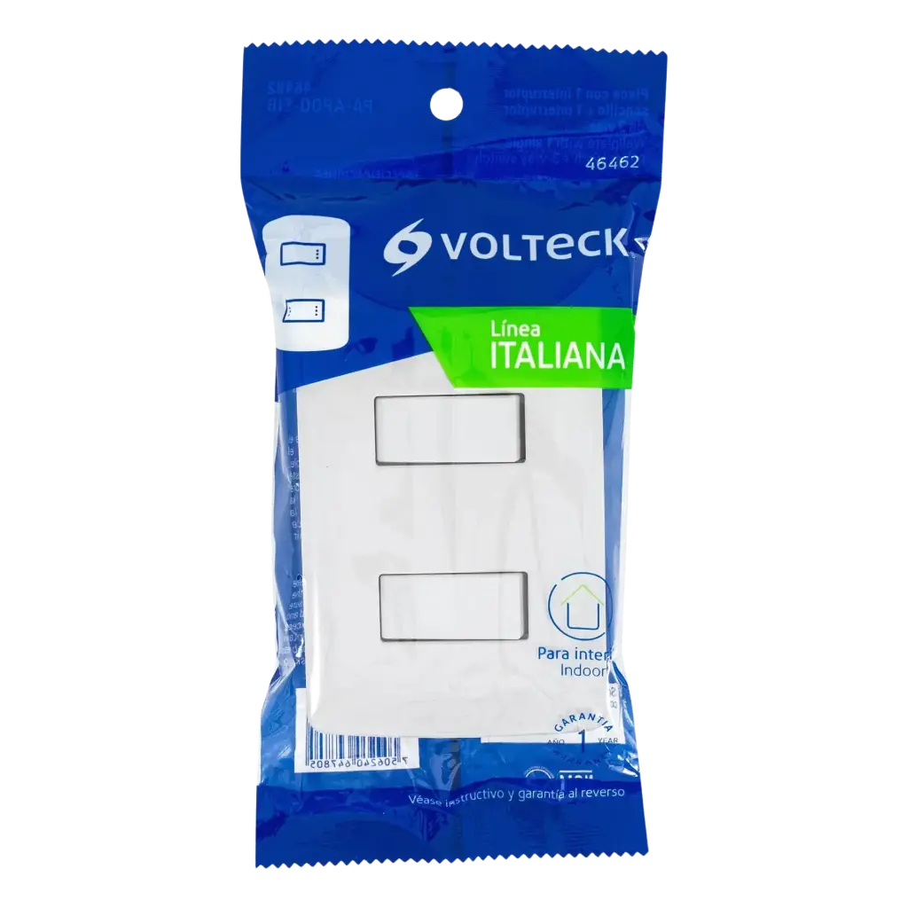 [46463] Placa armada 3 interruptores sencillos,blanco,línea Italiana 