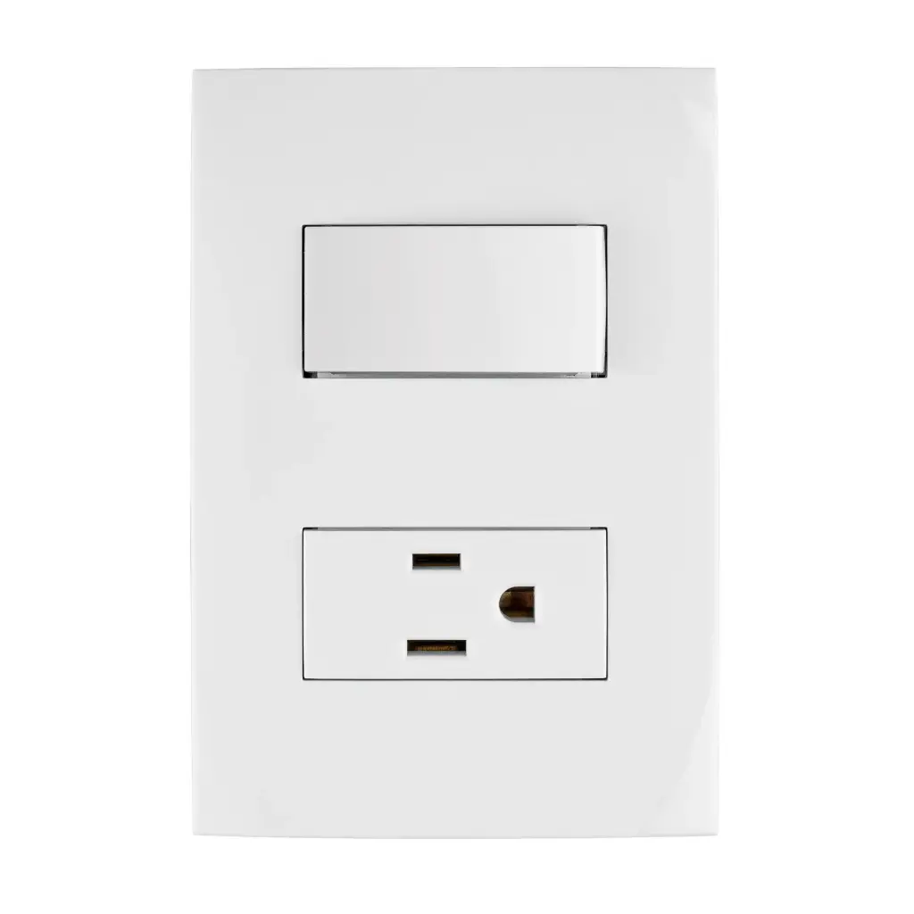 [46487] Placa armada contacto e interruptor, línea Oslo, blanco 