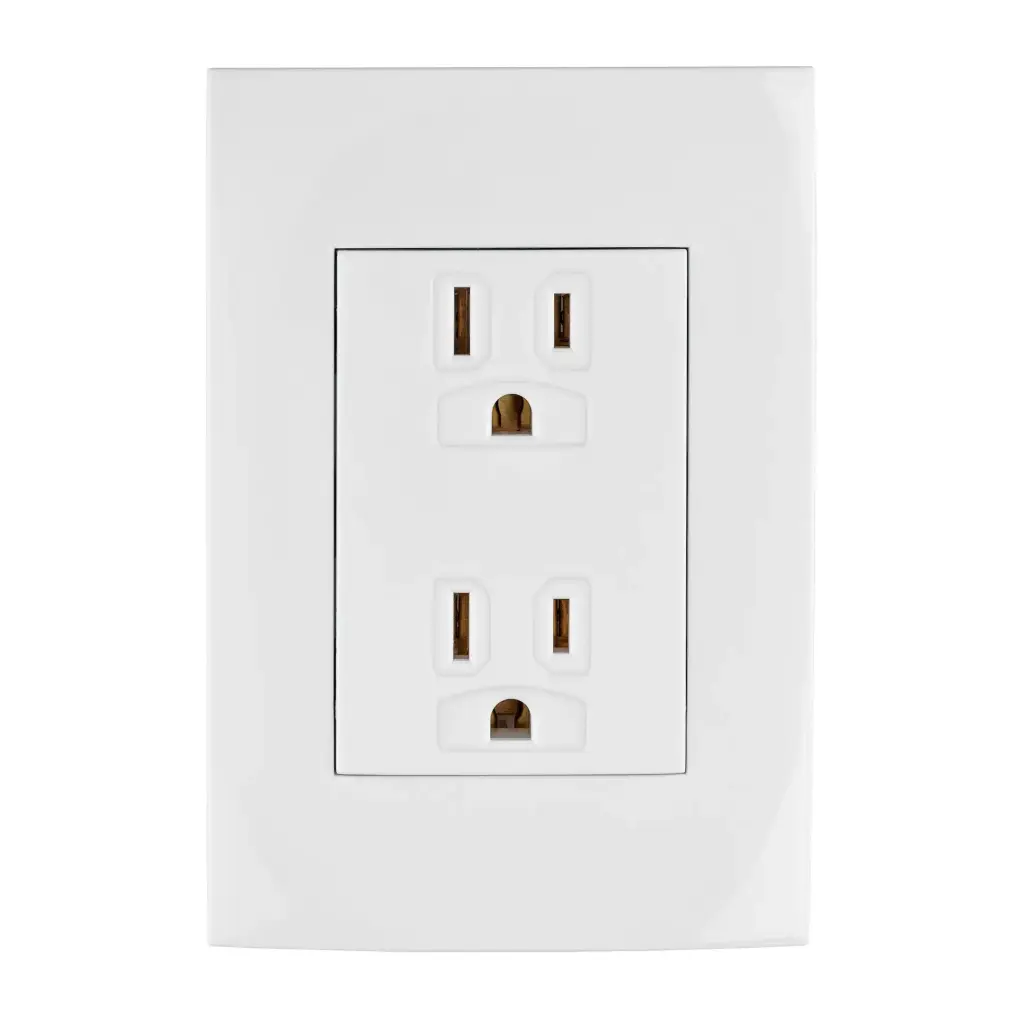 Contacto sencillo, 2 polos + tierra, línea Oslo, blanco 