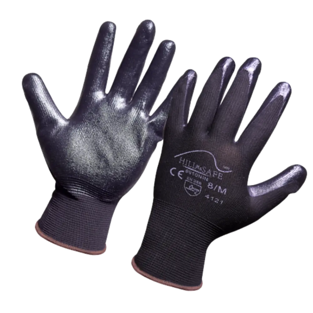 [9910-S] GUANTE HILL NITE NITRILO NEGRO TALLA 7
