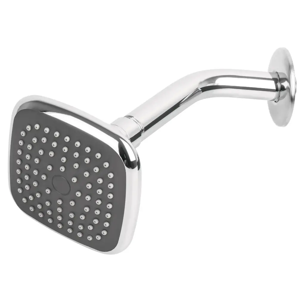 Regadera cuadrada 3-3/4' brazo y chapetón de acero, Basic 