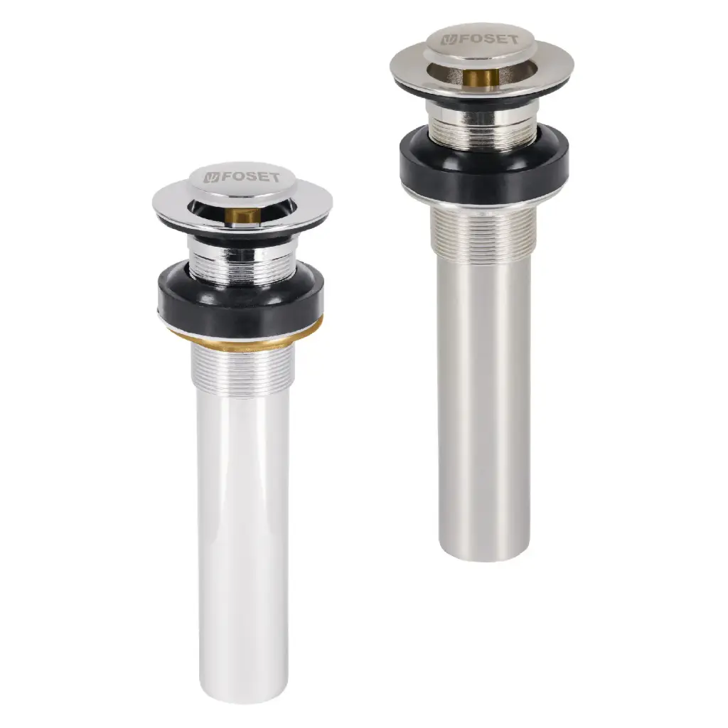 Contra p/lavabo sin rebosadero, sistema push, cromo, 1-1/4' 