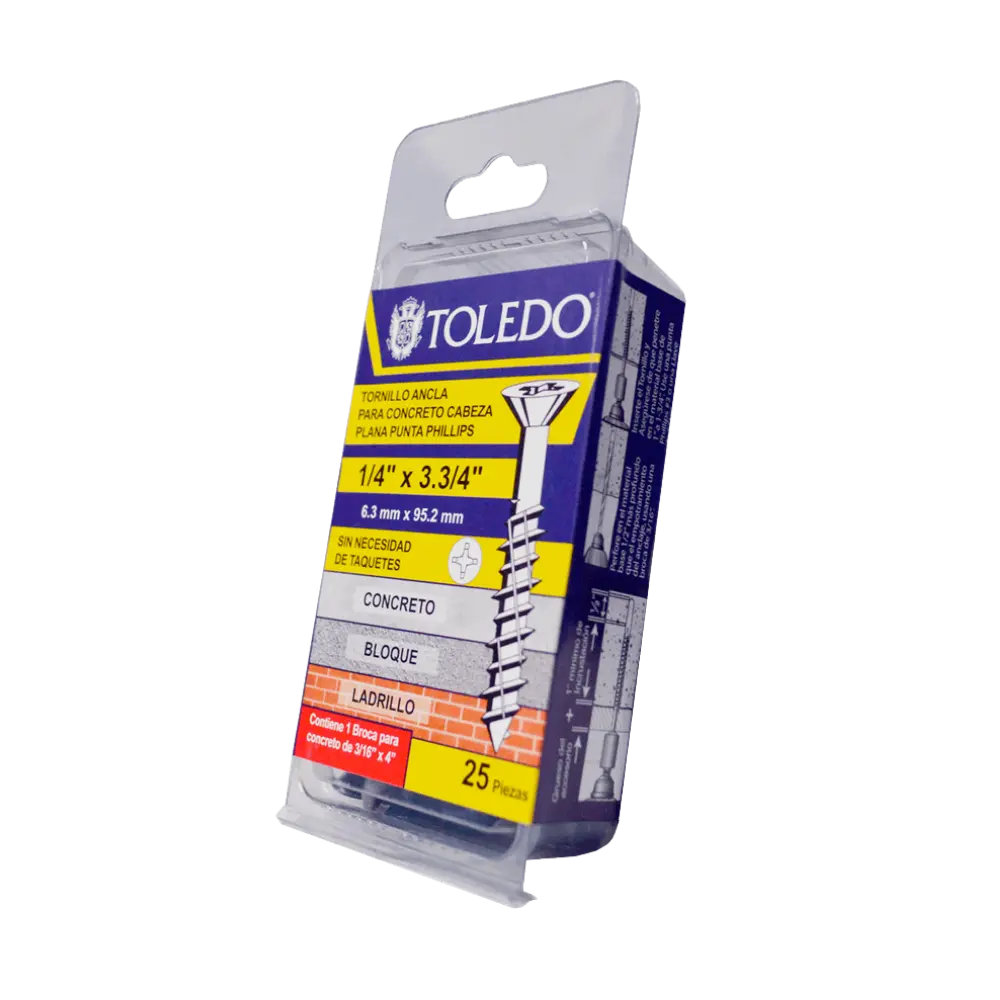 TORNILLO PARA CONCRETO CAB HEX 1/4X1.1/4