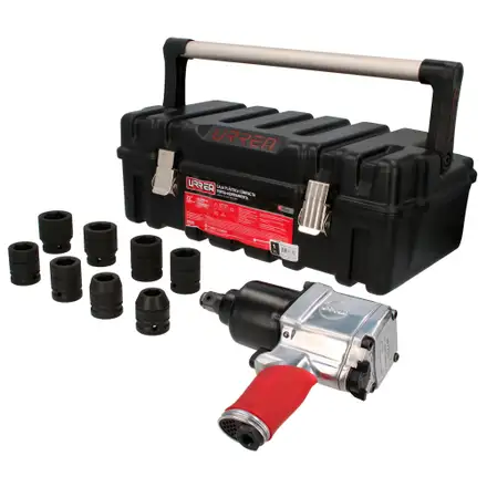 [UR-UP772HKM] Juego de pistola de impacto neumática cuadro de 3/4" y accesorios métricos, 10 piezas